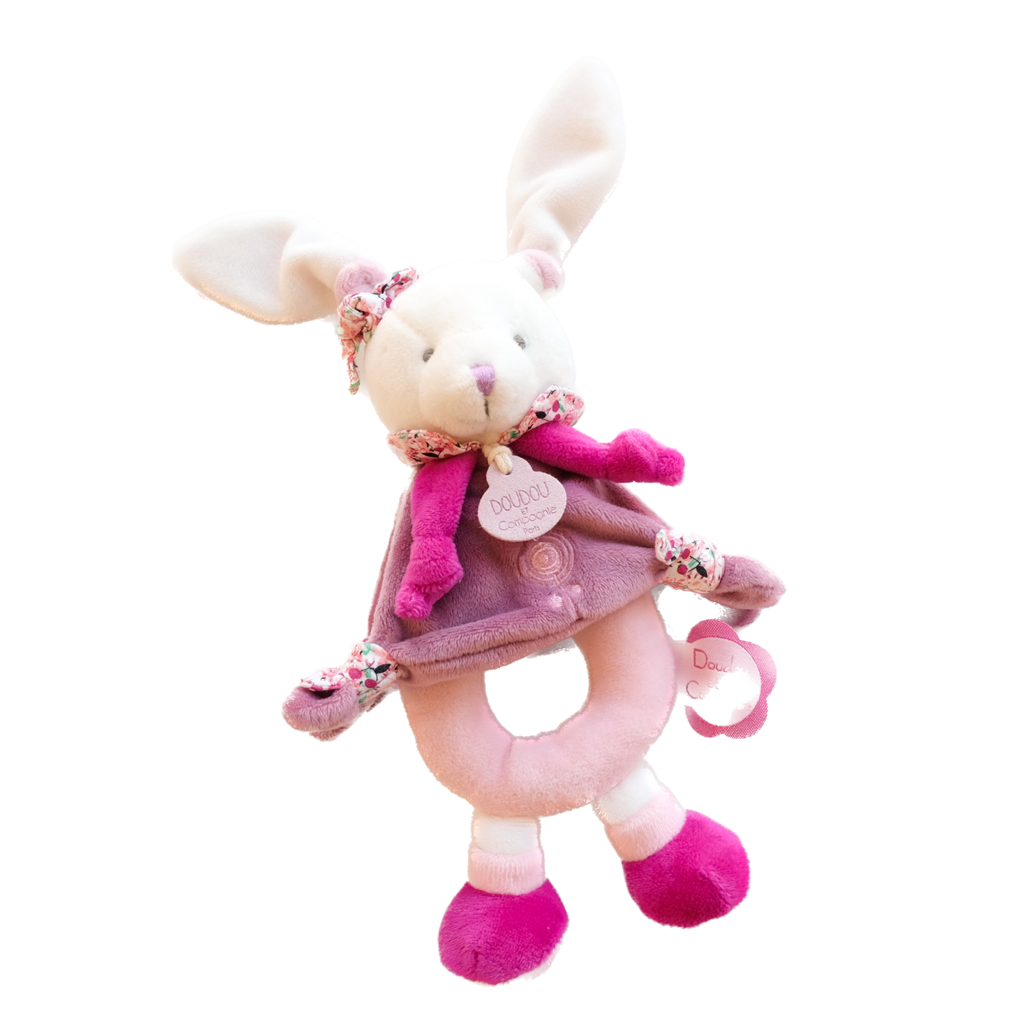 Hochet Lapin Cerise - Doudou et Compagnie