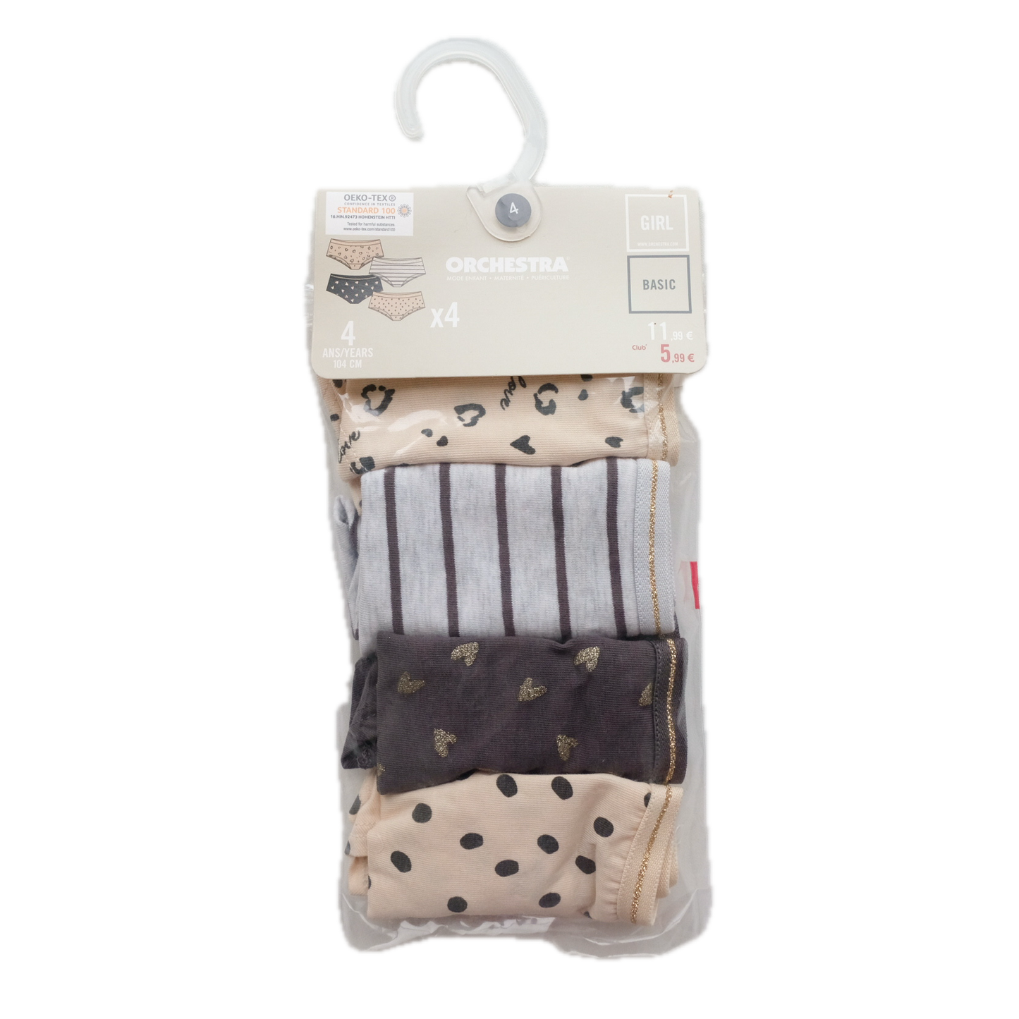 Lot de 4 culottes Orchestra - 4 ans (104 cm)