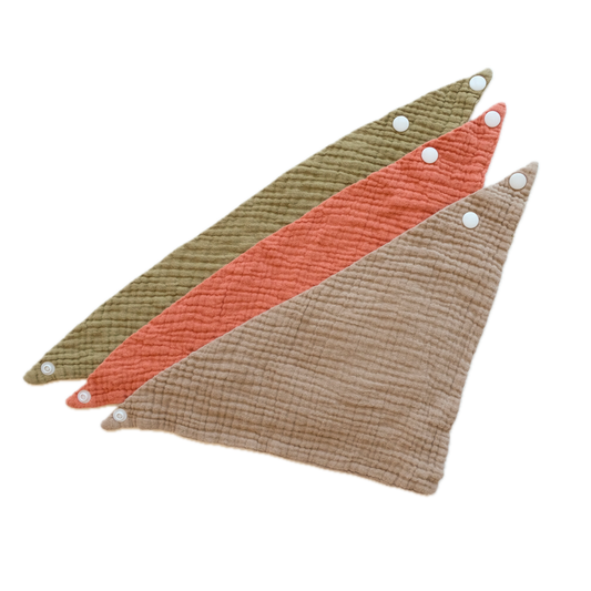 Lot de 3 bavoirs bandanas en coton
