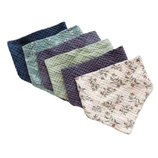 Lot de 6 bavoirs bandanas - 0/6 mois