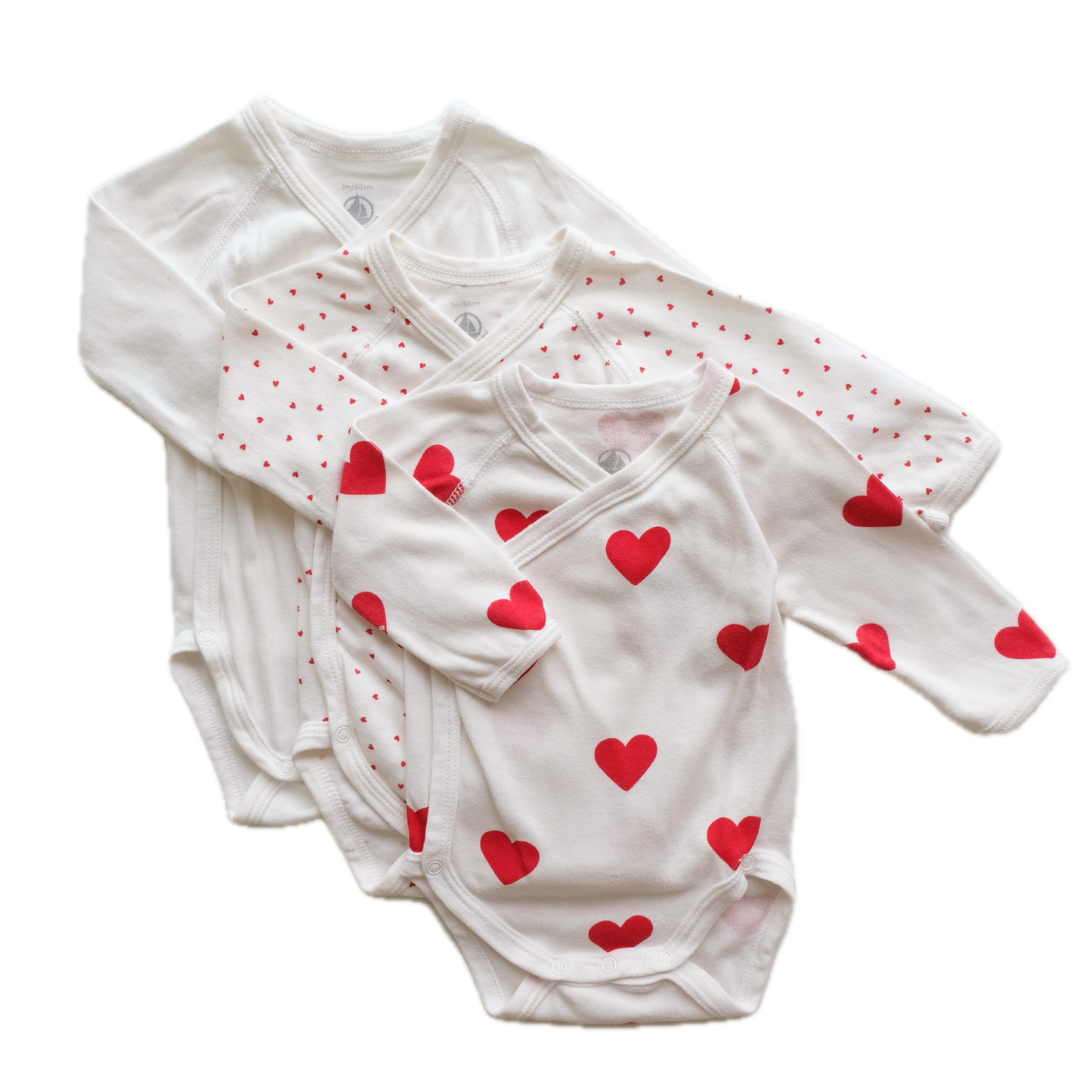 Lot de 3 bodies Petit Bateau - 3 mois (60 cm)