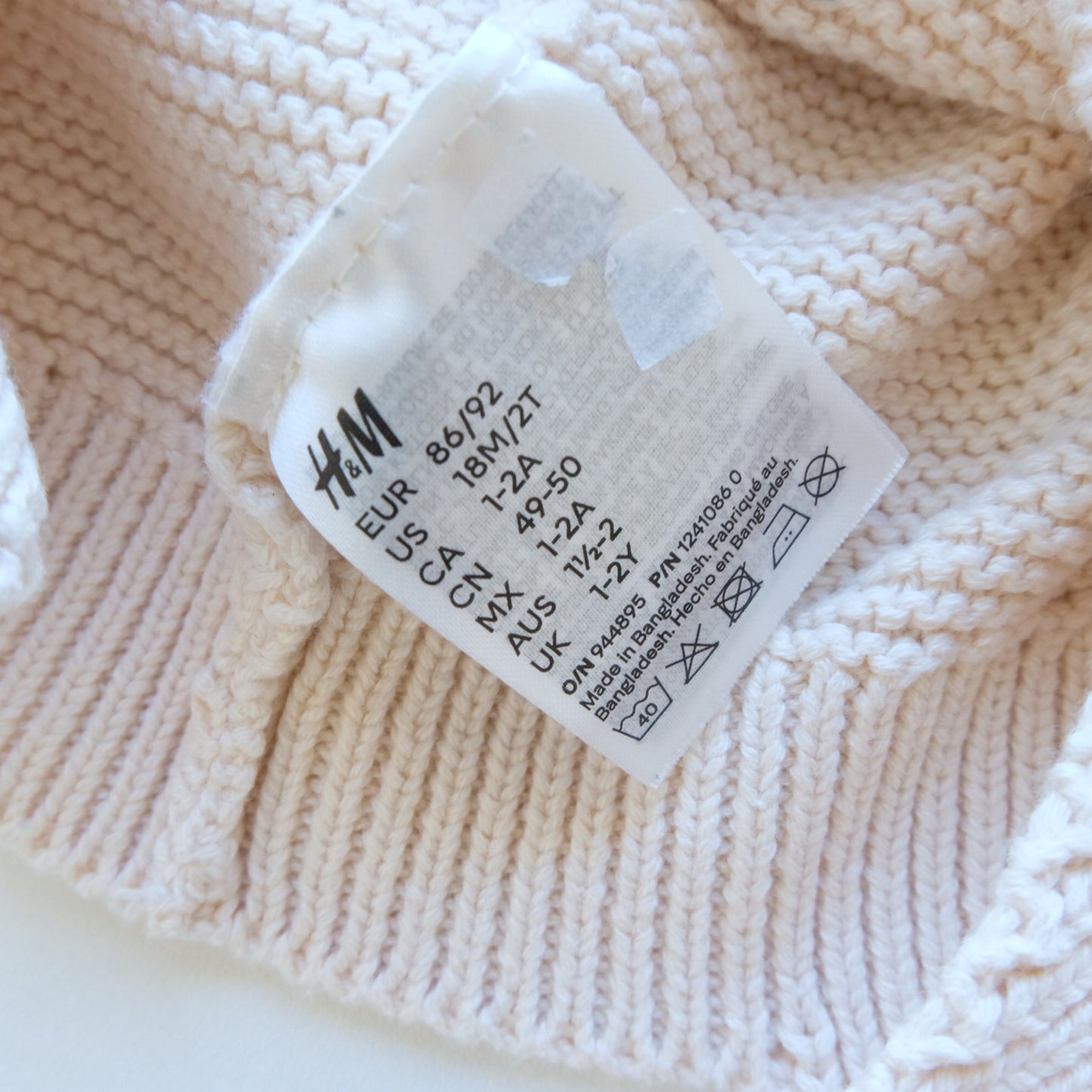 Bonnet bébé H&M - 18/24 mois (49/50 cm)