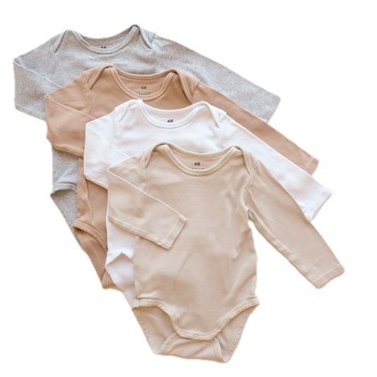 Lot de 4 bodies H&M - 9 mois (74 cm)